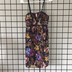 Floral printed corset dress
